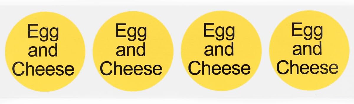 Yellow with Black Carnitas Circle Dot Adhesive Stickers, 1 Inch Round Labels, 500 Total Stickers