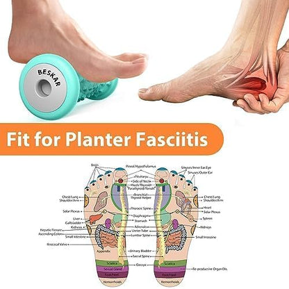 BESKAR Foot Massager Roller for Plantar Fasciitis Relief, Portable Feet Roller to Deep Tissue Muscle Massage, Foot Arch and Heel Pain, Reflexology Tool