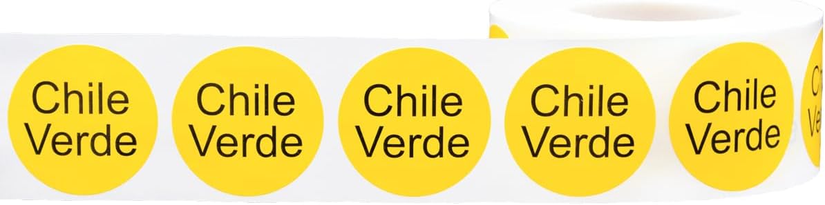 Yellow with Black Carnitas Circle Dot Adhesive Stickers, 1 Inch Round Labels, 500 Total Stickers