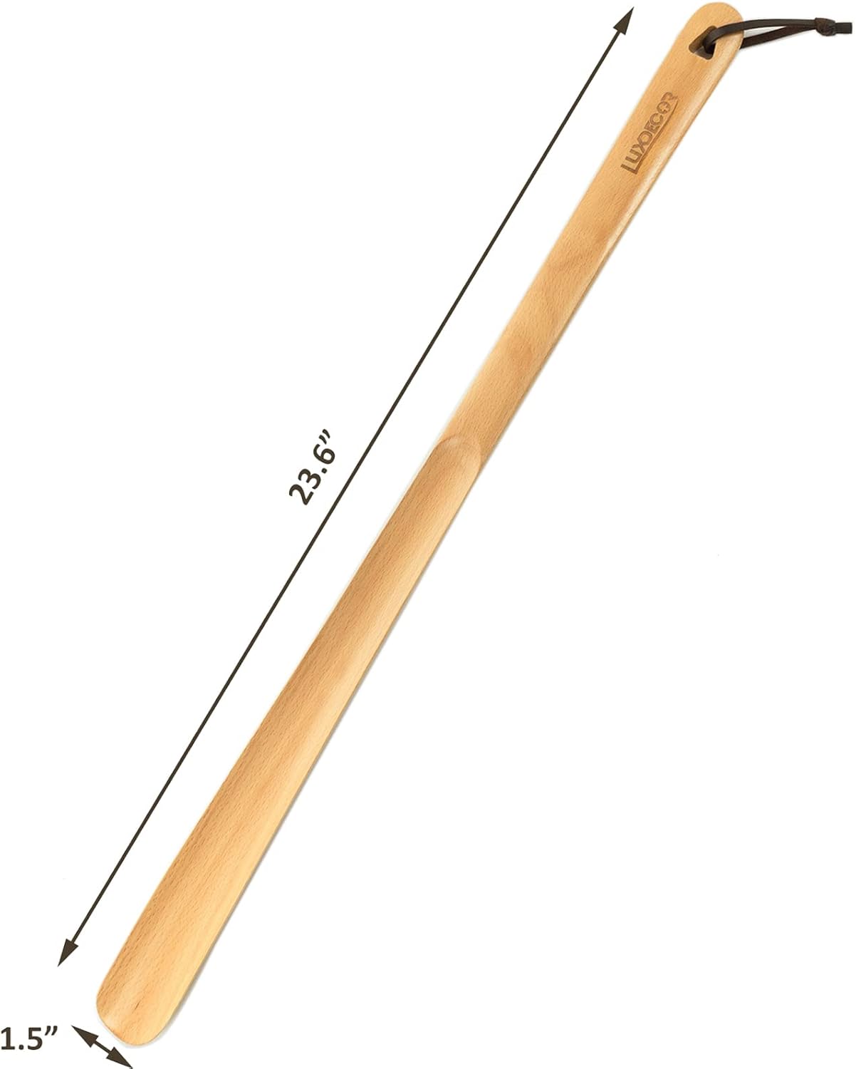 Luxdecor Long Handled Wooden Shoehorns-24in Wooden Long Handle Shoe Horn for Seinors Men Boot Jack Shoe Helper for Women