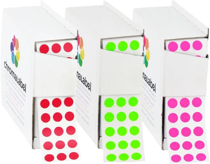 Dark Blue, Red & Yellow Dots, 1/4 Inch, 1000/Box Each Color | Writable Semi-Gloss Circle Labels in Dark Blue, Red and Yellow for Offices, Retail and Classrooms. Made in USA - Colors A