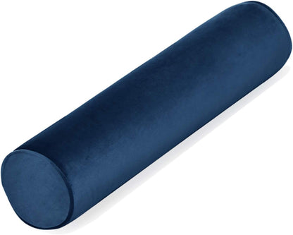 Tinbolunce Memory Foam Roll Pillow for Knee/Leg/Neck - Full Moon Bolster/Round Cylinder Pillow for Sleeping on Side or Back - Removable Cooling Cover Length 18" x 6" Diameter (Chocolate Brown)