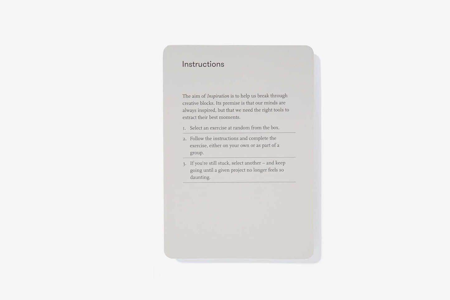 Inspiration Cards: 52 exercises to stimulate creativity, playfulness and innovative thinking