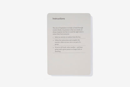 Inspiration Cards: 52 exercises to stimulate creativity, playfulness and innovative thinking