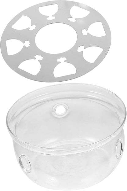 Healifty Glass Teapot Warmer Base Insulation Round Heating Base for Tea Kettle for Tea Ceremony and Household Use
