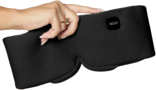 Heated Eye Mask – Cordless Electric Warm Eye Compress for Dry Eyes, Stye & Eye Strain Relief – 4 Heat Settings, Rechargeable, Light-Blocking, Blackout, Washable Cover (Ocean Stone)