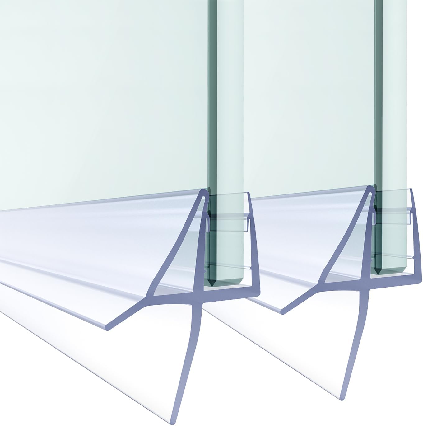 Shower Door Bottom Seal,2 PCS 3/8" x 36" | Shower Door Sweep for 3/8 Inch Glass,Frameless Glass Door Seal Strip,Stop Shower Leaks and Create a Water Barrier