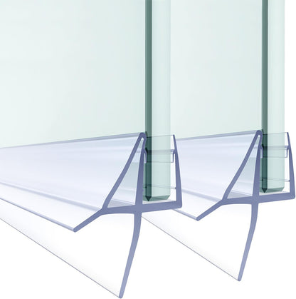 Shower Door Bottom Seal,2 PCS 3/8" x 36" | Shower Door Sweep for 3/8 Inch Glass,Frameless Glass Door Seal Strip,Stop Shower Leaks and Create a Water Barrier