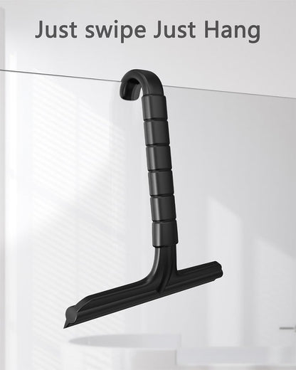 Shower Squeegee for Glass Doors, 8 Inch Bathroom Squeegee for Shower Glass | Silicone Rust-Proof, Streak-Free No Squeak, Shower Door Squeegee with Hook for Shower Glass, Tile Walls, Mirror, Windows, Car
