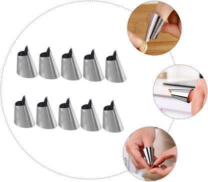 Gatuida 10pcs Vegetable Peeler Slice Finger Protectors Cutting Chopper Guards Reusable Stainless Steel Safety Finger Cover