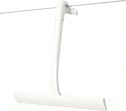 Shower Squeegee for Glass Doors, Hang Anywhere Silicone Shower Squeegee with Hook Design for Easy Hanging and Cleaning (Black)