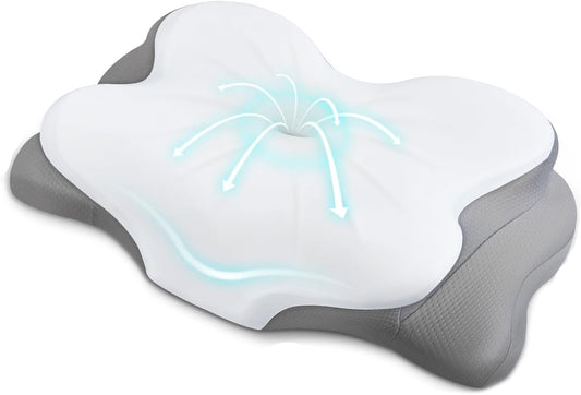 Comfort-Designed Cervical Neck Pillow,Memory Foam Pillow with Dual-Height Design, Breathable Cover, Suitable for Side Back & Stomach Sleepers