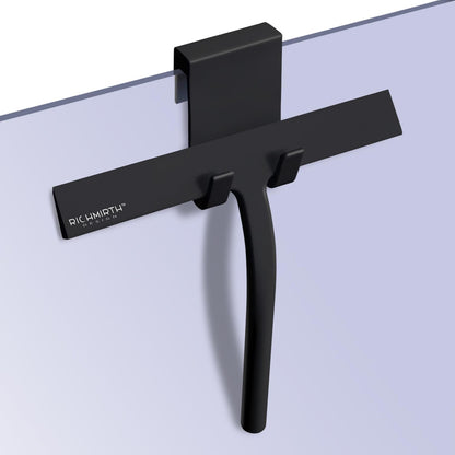Silicone Rubber Blade & Hook Shower Window Squeegee 11" in Width Silicone Car Squeegee Bathroom Squeegee for Shower Squeegee for Shower Doors Car Window-Black