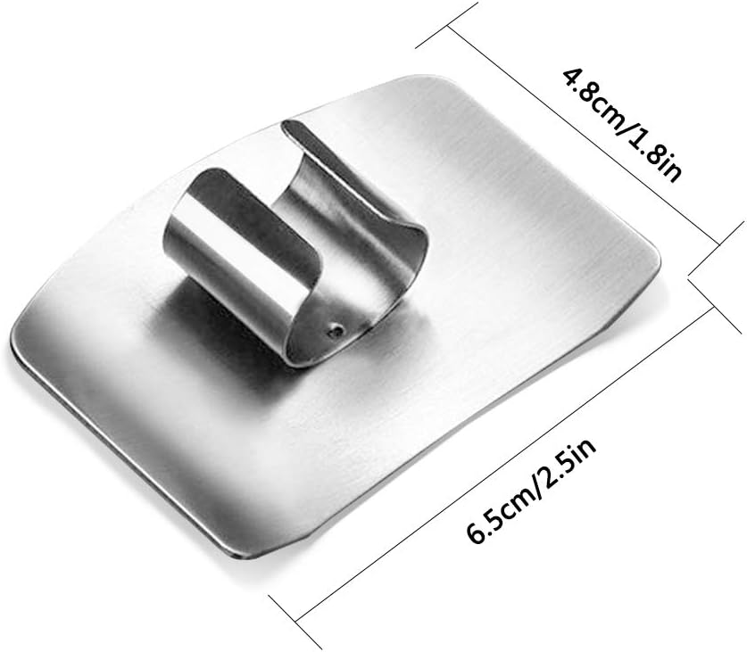 SourceTon Stainless Steel Finger Guard (5-Pack) - Adjustable Kitchen Safety Protector for Vegetable, Fruit & Meat Cutting