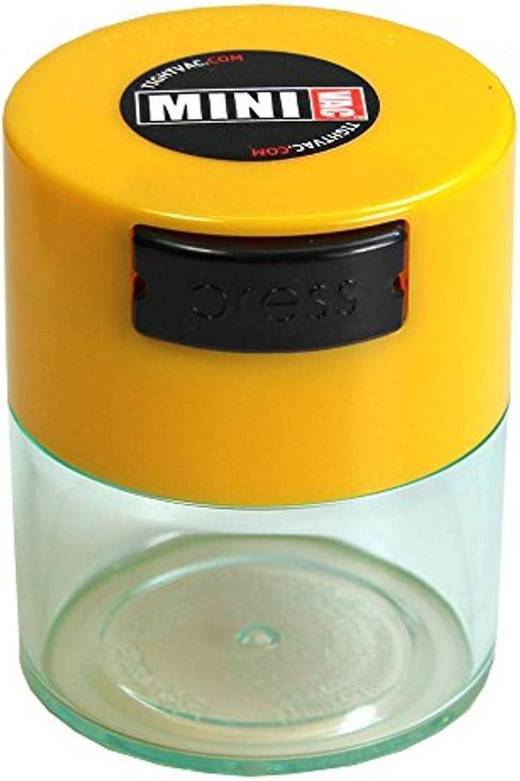Minivac - 10g to 30 grams Airtight Multi-Use Vacuum Seal Portable Storage Container for Dry Goods, Food, and Herbs - Green Clear
