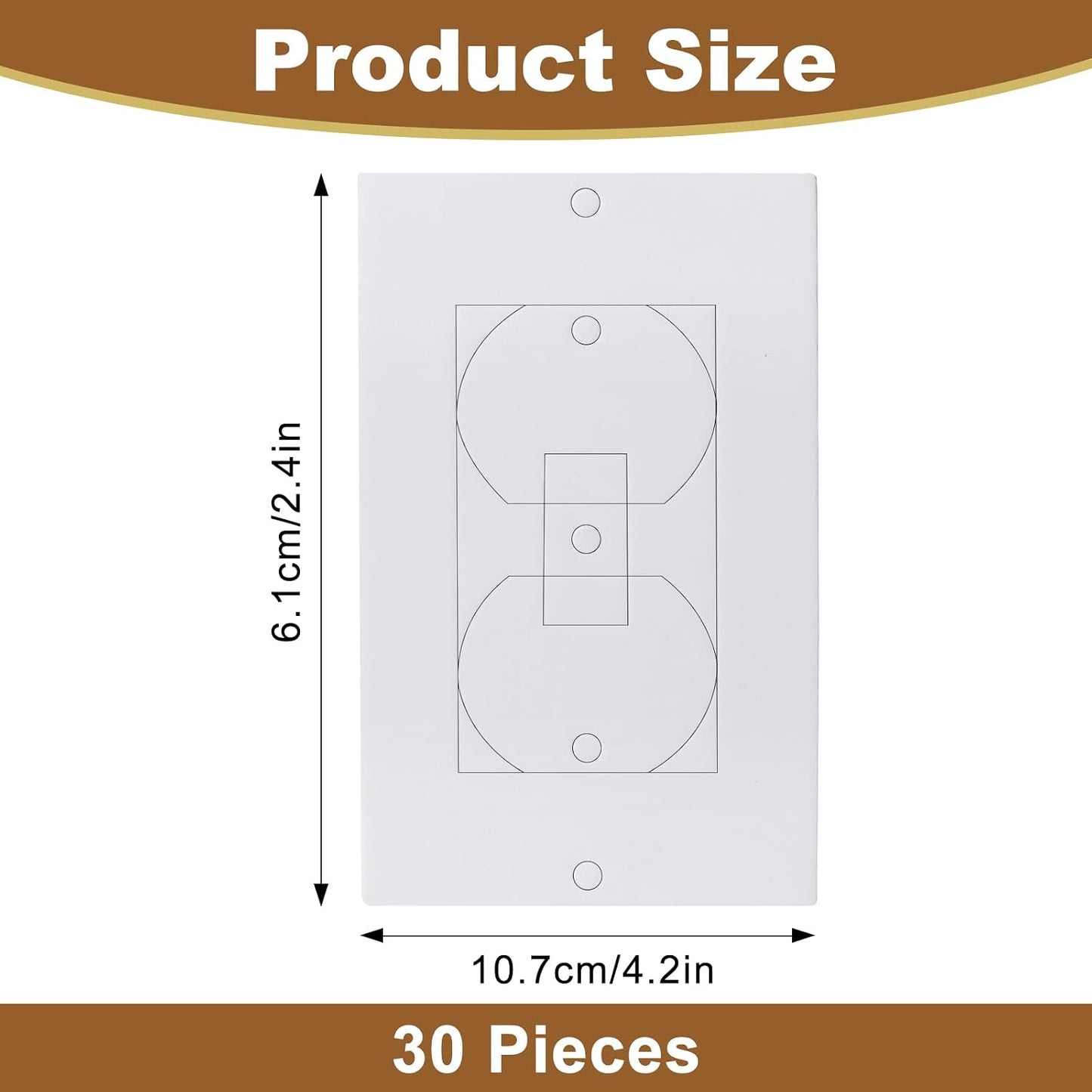 Outlet Insulators Draft Sealers - 4 Sizes EVA Foam Socket Insulation Gaskets | Universal Electric Switch Wall Plate Covers for Energy Saving, Draft Blocking (White, Single 20 Pack)