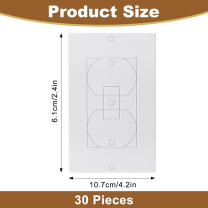 Outlet Insulators Draft Sealers - 4 Sizes EVA Foam Socket Insulation Gaskets | Universal Electric Switch Wall Plate Covers for Energy Saving, Draft Blocking (White, Single 20 Pack)