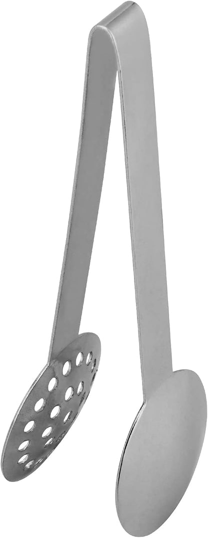 8 Piece 6 Inches Teabag Squeezer, Stainless Steel Tea Bag Tongs, Round Tea Filters Coffee Bag Squeezer Strainer Holder Serving Tongs Tool for Tea Bags, Gadget, Ice Cube, Silver