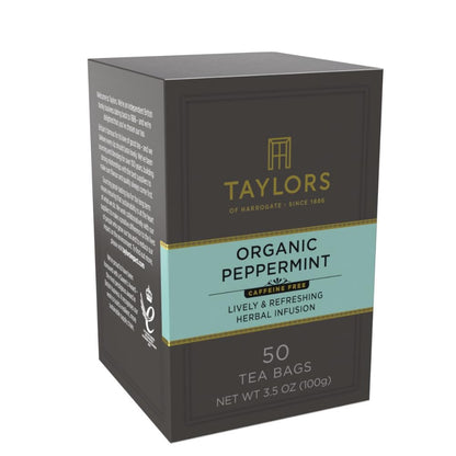 Taylors of Harrogate Organic Chamomile, Herbal Tea, Pillow Bags, 50 Count (Pack of 1), Mellow, Silky & Soft, Caffeine-Free, Enjoy Hot or Iced, 50 Teabags