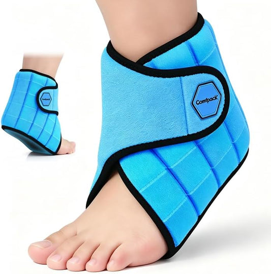 Ankle Foot Ice Pack Wrap,2 Hours Cold for Plantar Fasciitis Relief | Large Coverage for Feet Pain Relief, Reusable Ice Boot for Injuries, Sprained Ankle, Swelling, Achilles Tendonitis, Surgery