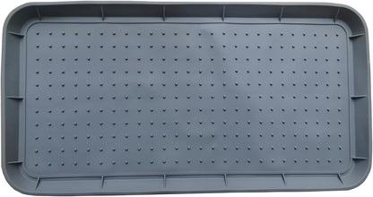Boot Tray for Entryway,Hard Plastic Boot Mat,Shoe Tray,Shoe Mat for Indoor and Outdoor Use (Black Flower (Hard Plastic), 29.5X14.9 inch)