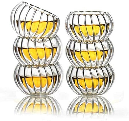 Glass Filtering Tea Maker Teapot with a Warmer and 6 Double-walled Tea Cups Set (Heating base, Standard)
