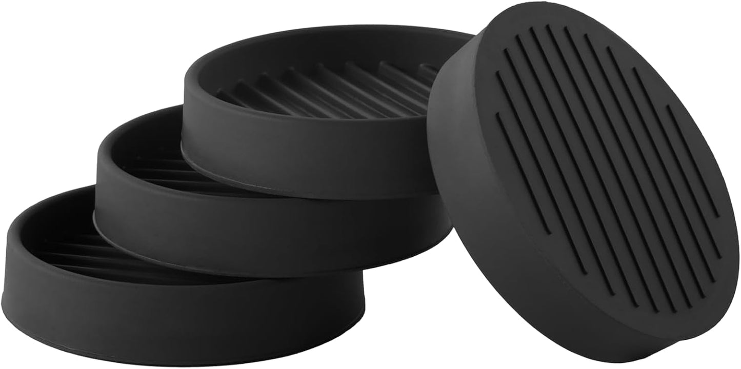 Jayen Rubber Furniture Caster Cups, Non-Slip Round Furniture Pads, 1.5" | Inner & Outer Anti-Slip Texture Helps Keep Beds and Couches from Sliding While Protecting Hardwood, Tile & Other Floors