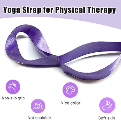 Oak-Sports Stretching Strap Yoga Strap for Physical Therapy with 10 Loops, Yoga Straps for Stretching, Upgraded Non-Elastic Stretch Band for Pilates, Dance and Gymnastics with Workout Guide