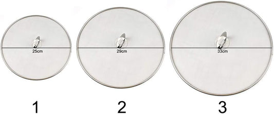 9.84 in Stainless Steel Splatter Screen With Fold-Flat Top Knob, Fine Mesh Grease Guard, Silver, 1-Pack