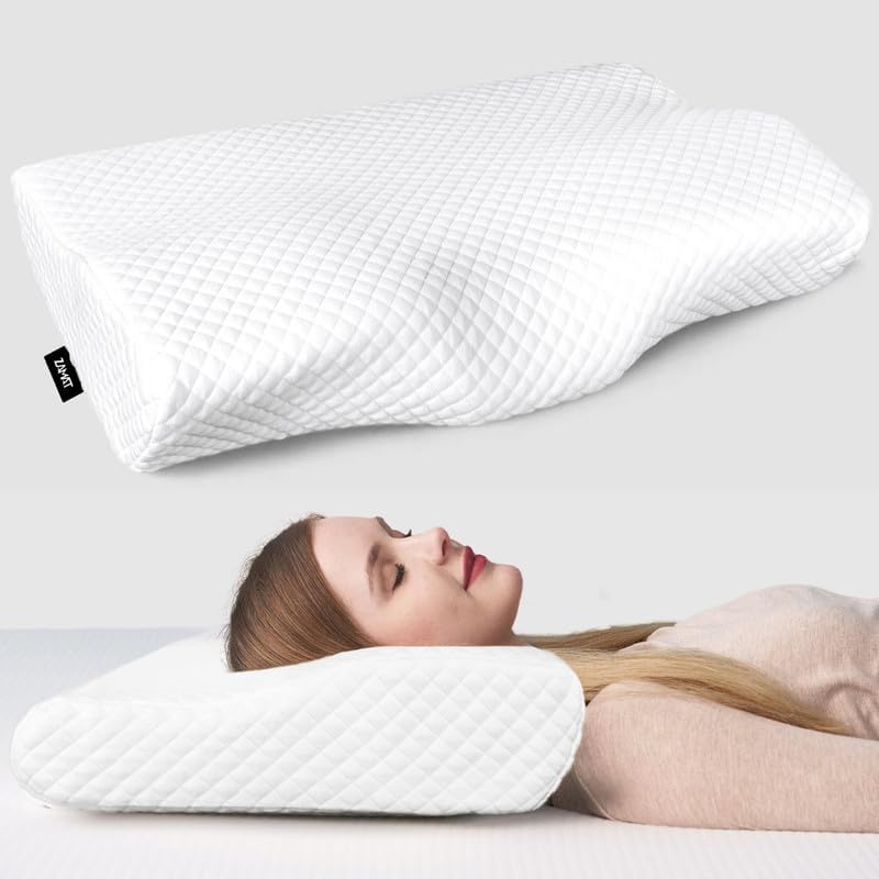 Memory Foam Pillow for Neck Pain Relief, Adjustable Orthopedic Ergonomic Cervical Pillow for Sleeping with Washable Cover, Bed Pillows for Side, Back, Stomach Sleepers
