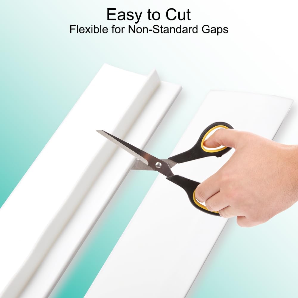 Stove Counter Gap Cover - 25 Inch Silicone Stove Gap Filler 2 Pack White | Kitchen silicone oven gap filler, countertop strips gap guard, easy to clean; white counter gap cover,crack guard for counter