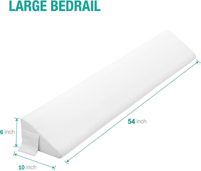 Vekkia Full Bed Wedge Pillow Gap Filler,Mattress Wedge Fill Bed Gap (0-6") | Wedge Pillow headboard for Gap Between Headboard&Mattress, Removable Cover (White 54"x10"x6")
