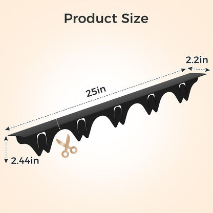 Silicone Stove Gap Covers with Stainless Steel, Oven Gap Filler Seals Gaps Between Stovetop and Counter, Stove Gap Guards Range Trim Kit, Easy to Clean Stove Gap Guard (Black 2 Pack,25")