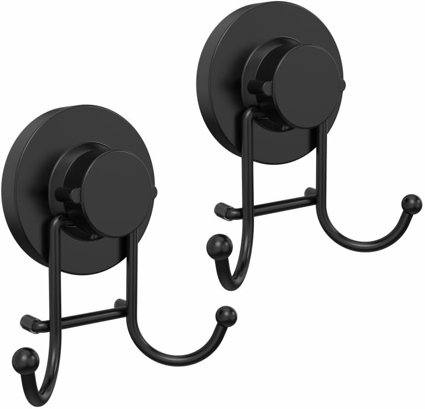 HOME SO Suction Cup Hooks for Shower & Bathroom Towel Holder 1-Pack Chrome | Waterproof Rustproof Multipurpose Organizer Hook for Hanging Loofah Robe Coat Bath Accessories on Tile Glass Door Mirror