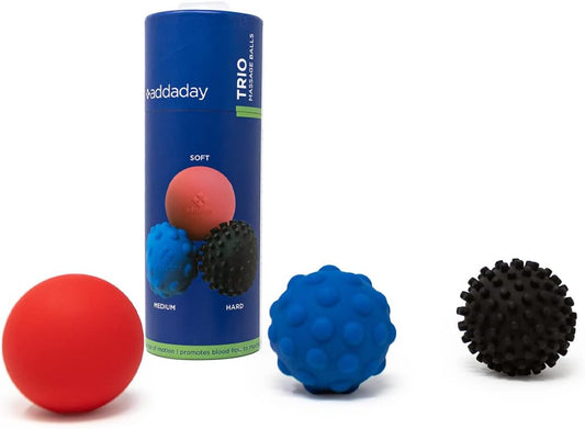 ProStretch Trio, Massage Ball Set for Muscle Knots & Plantar Fasciitis | 3 Density Massage Balls for Myofascial Release, Trigger Points & Deep Tissue Relief