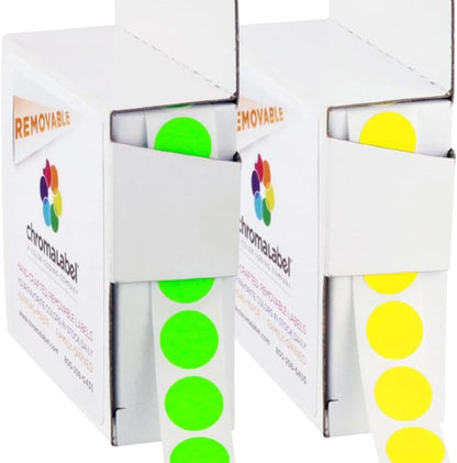 Removable Green Dot Stickers, 1/2 Inch, 1000/Box | Inventory Circle Labels with Removable Adhesive for Offices, Classrooms, Food Service, and Medical Settings. Made in USA