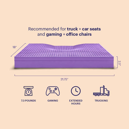 Purple Ultimate Seat Cushion, Large 2.5 Inch Gel Seat Cushion | GelFlex Grid for Office Chair, Gaming, Car - Pressure-Reducing for Long Sitting, Temperature-Neutral, No-Slip - Made in USA
