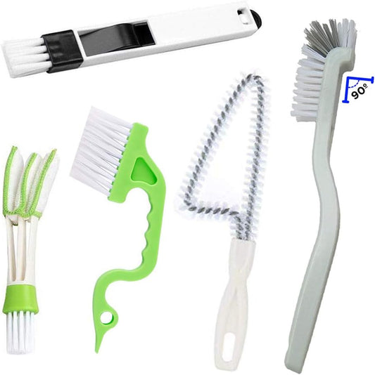 5Pcs Crevice Cleaning Brush Set, Hard Bristle Grout Brush for Window Track, Tile Lines, Sink Corners, Small Gaps, Bottles & Blinds