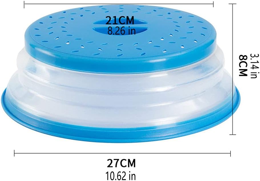 Collapsible Microwave Splatter Cover, 10.5 Inch, Dishwasher-safe, Microwave Plate Cover With Steam Vent(black) - Colors B