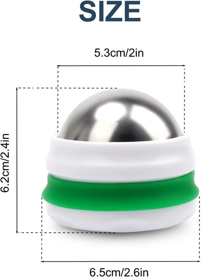 AHIER Cold Massage Roller Ball, Stainless Steel Cold Therapy Relief Tool | Free Rolling Removable Gel Ball Deep Tissue Massage Pain Relief, Great Tool for Back/Neck Pain, Muscles Recovery (Black)