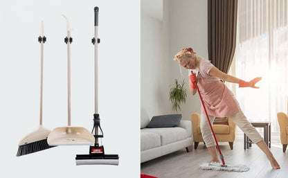 JAMEND CLXP 6PCS Broom and Mop Holder, Heavy Duty Garden Tool Organizer Rack Rake and Shovel Handle, Stainless Steel Mop Hanger. Screws for Wall Mounted. Matte Black