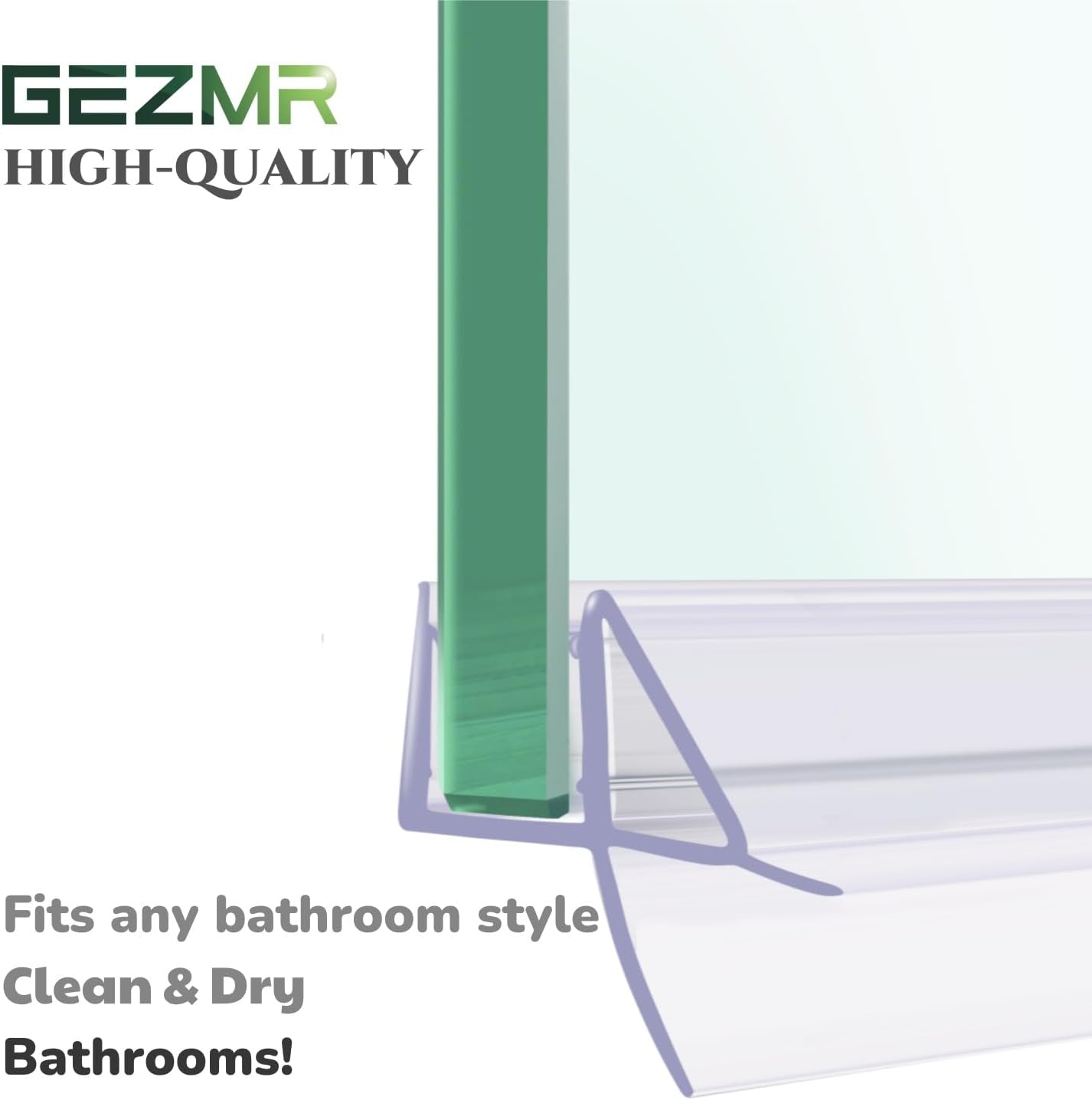 2-Pack Frameless Shower Door Bottom Seal (1/4'' X 39'') Clear Glass Shower Door Sweep Strip can Covers up to 23mm Gap - Stop Leaks