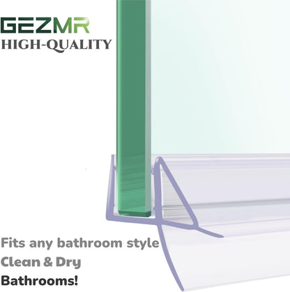 2-Pack Frameless Shower Door Bottom Seal (1/4'' X 39'') Clear Glass Shower Door Sweep Strip can Covers up to 23mm Gap - Stop Leaks