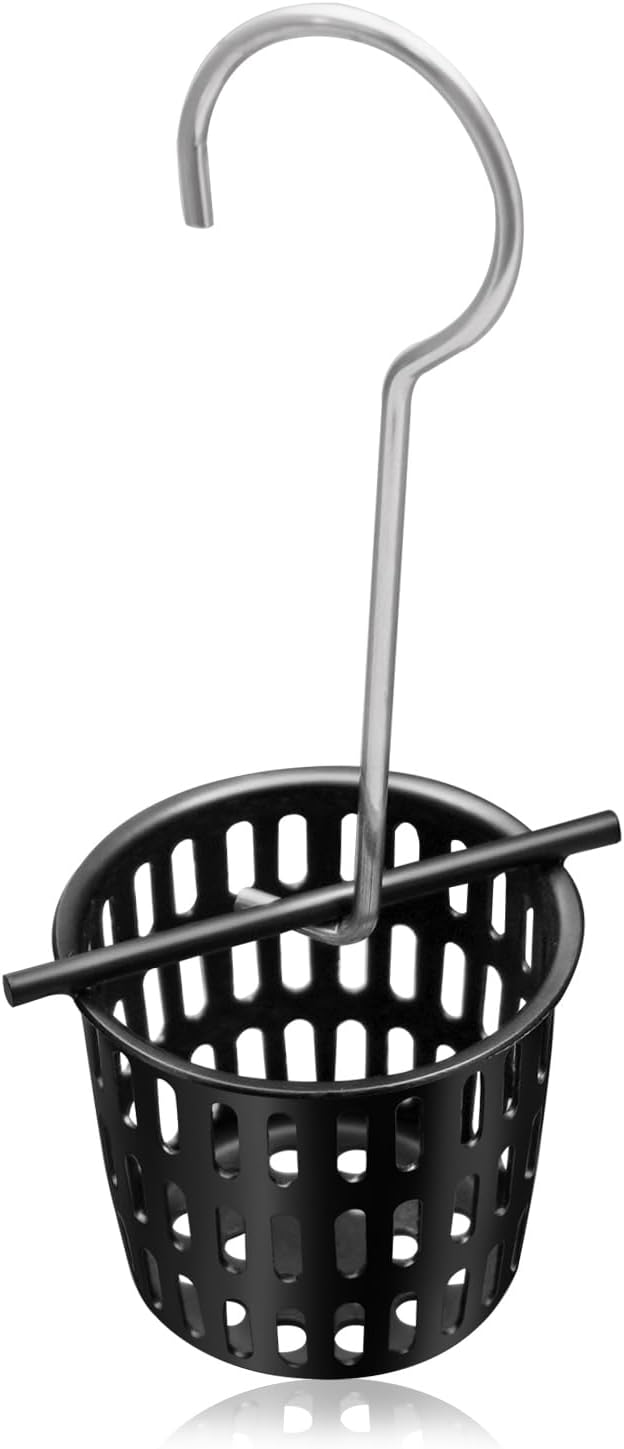 2 Pcs 2 Inch Hair and Debris Strainer, Black Coating Shower Drain Strainer with Lifting Hook, Stainless Steel Debris Basket Shower Catcher for Square/Floor Drain