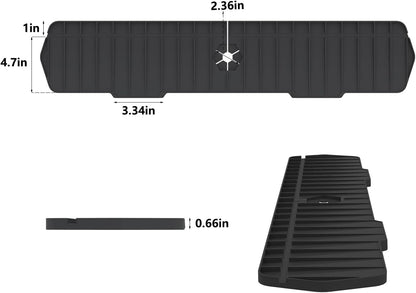 Kitchen Sink Splash Guard 29.7 X 5.7 In, Large Size Kitchen Sink Splash Guard, Silicone Sink Faucet Drying Mat, Faucet Mat Splash Catcher, Multipurpose For Kitchen Sink, Bathroom (Black)