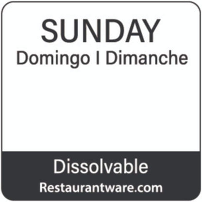 Restaurantware RW Smart 1 Inch x 1 Inch Food Rotation Labels 500 Dissolvable Food Safety Labels - Premium Trilingual Orange Paper Day Of The Week Labels For Food Storage Or Prep Saturday