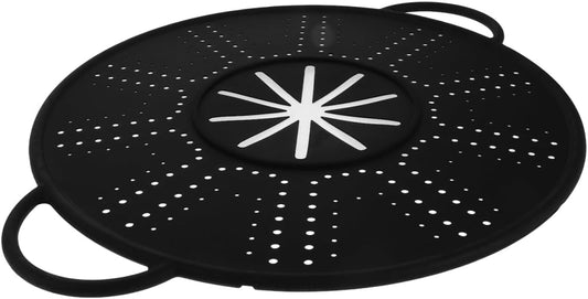 CALLARON Silicone Splatter Screen with Side Handles 13.38 Inch Frying Pan Cover Oil Splash Guard for Frying Pan Cooking Splatter Shield Heat Resistant Kitchen Tool