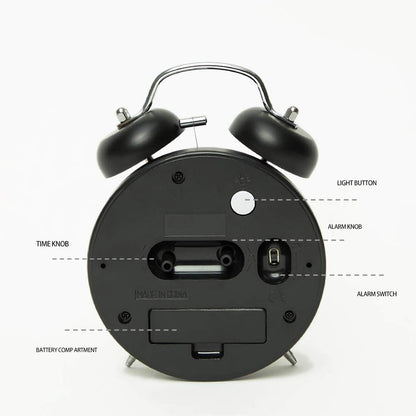 FLOITTUY Loud Alarm for Deep Sleepers 4'' Twin Bell Alarm Clock with Backlight for Bedroom and Home Decoration(Green)