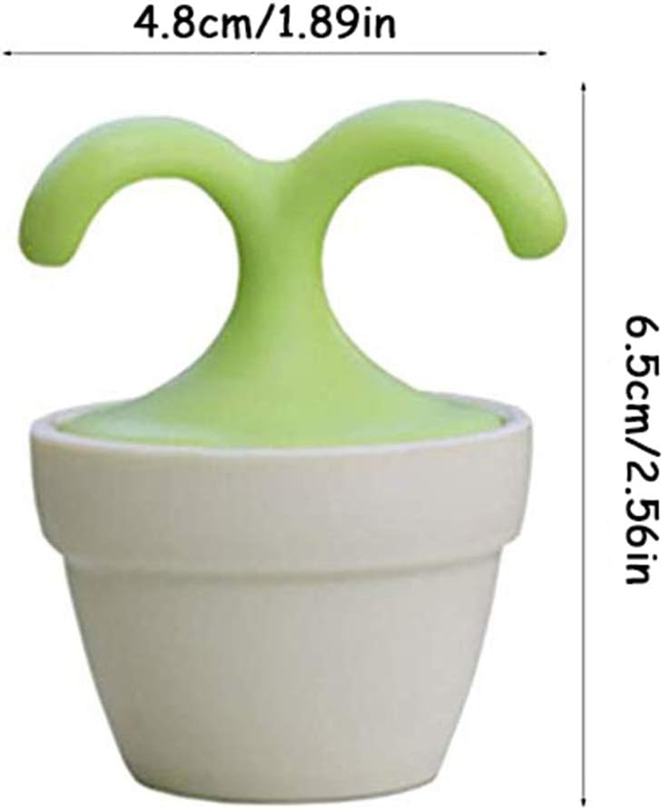 VUFVOID 2PCS Handheld Body Massager Mini Potted Plant Shaped Roller Ball Bead Relaxation Neck Foot Face Pot Desk Decor Massage Cooling for Neck (Green with White)