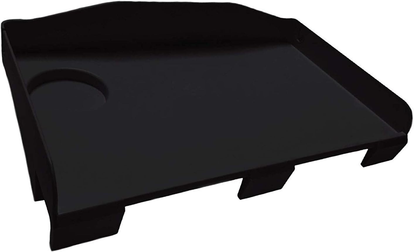 Modern Innovations Bedside Shelf for Bed, College Dorm Room, Bunk Bed Shelf/Caddy for Top Bunk, Clip On Nightstand Tray with Cord and Cup Holder for Table Storage (Black)